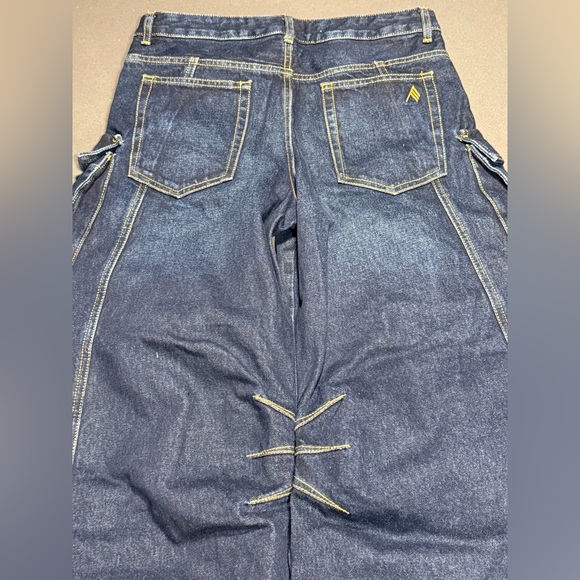 The Attico Fern Dark Blue Denim Long Pants Size 27 - Picture 6 of 13